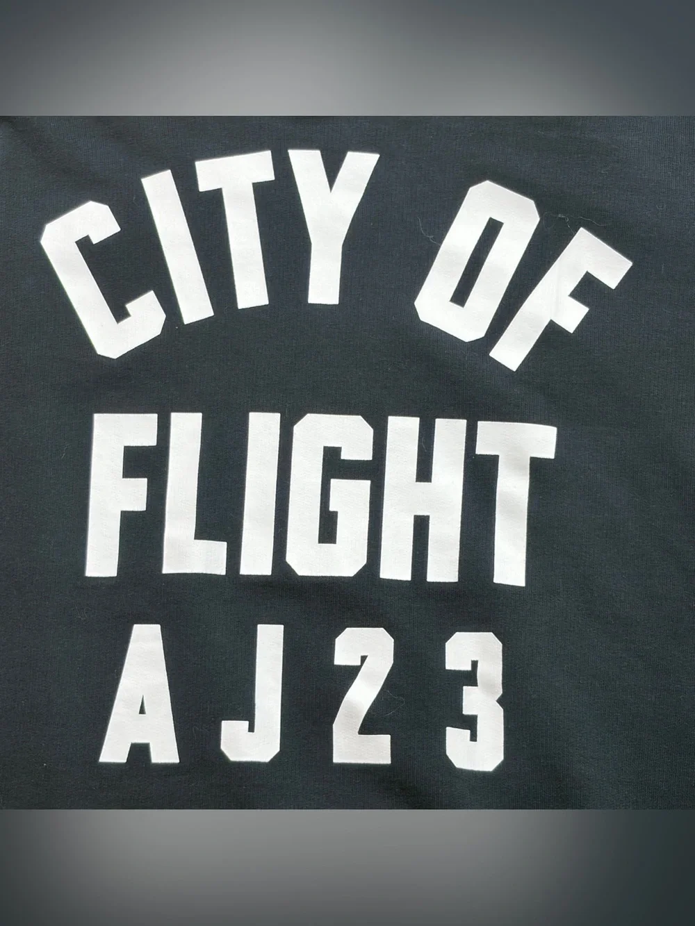 Nike Jordan Hoodie Mens Med. Black City of Flight AJ23 Basketball Short Sleeve